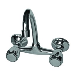 Смесител стенен двуръкохватков с розетка TC Смесител стенен двуръкохватков с розетка TC