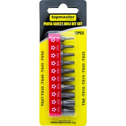 Накрайници пентаграм к-т  1/4"10бр, размери TS8-50 TMP