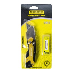 Нож макетен сгъваем алумниев с 4 резеца TMP