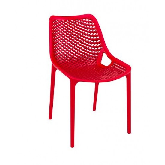 Градински стол Еър червен полипропилен с фибро стъкло Siesta