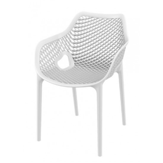 Градински стол Еър XL бял полипропилен с фибро стъкло Siesta