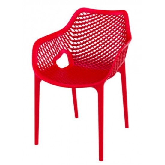 Градински стол Еър XL червен полипропилен с фибро стъкло Siesta