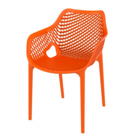 Градински стол Еър XL оранжев полипропилен с фибро стъкло Siesta