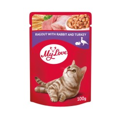 MY LOVE POUCH FOR ADULT CATS RAGOUT WITH RABBIT AND TURKEY 0.100 ПАУЧ ЗА КОТКИ