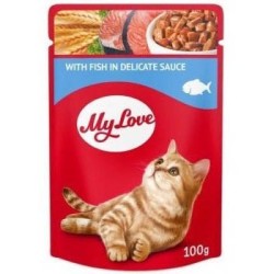 MY LOVE SET POUCH FISH IN DELICATE SAUCE 4X0.100 – ПАУЧ ЗА КОТКИ