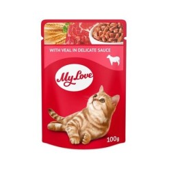 MY LOVE SET POUCH VEAL IN DELICATE SAUCE 4X0.100 – ПАУЧ ЗА КОТКИ