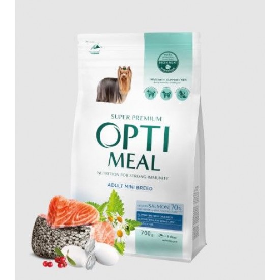 OPTIMEAL DOG ADULT FOR MINIATURE BREEDS WITH SALMON – ХРАНА ЗА МИНИАТЮРНИ ПОРОДИ КУЧЕТА OPTIMEAL DOG ADULT FOR MINIATURE BREEDS WITH SALMON – ХРАНА ЗА МИНИАТЮРНИ ПОРОДИ КУЧЕТА