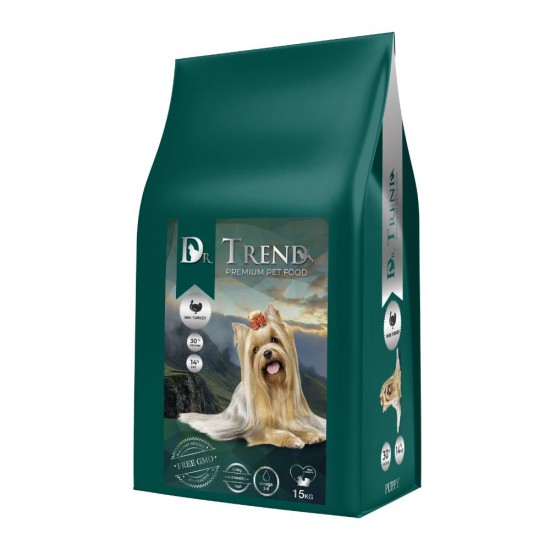 DR. TREND COMPLETE DRY PET FOOD FOR PUPPIES WITH TURKEY 15 KG – СУХА ХРАНА ЗА КУЧЕТА DR. TREND COMPLETE DRY PET FOOD FOR PUPPIES WITH TURKEY 15 KG – СУХА ХРАНА ЗА КУЧЕТА