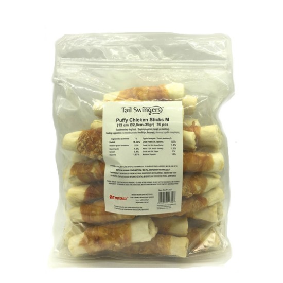 Лакомство за куче TAIL SWINGERS Puffy Chicken Sticks – M