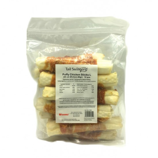 Лакомство за куче TAIL SWINGERS Puffy Chicken Sticks – L Лакомство за куче TAIL SWINGERS Puffy Chicken Sticks – L