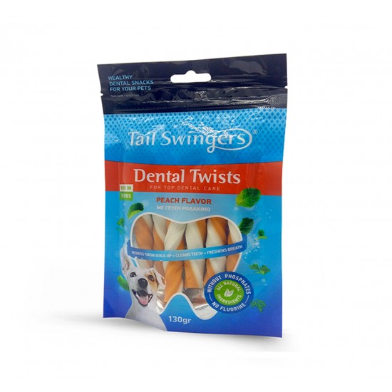 Дентално лакомство за куче TAIL SWINGERS Dental Twists Peach Дентално лакомство за куче TAIL SWINGERS Dental Twists Peach