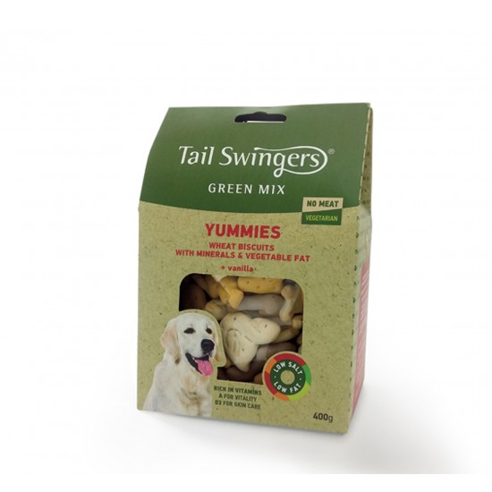 Бисквити за куче TAILSWINGERS GREEN MIX YUMMIES BISCUITS 400 GR Бисквити за куче TAILSWINGERS GREEN MIX YUMMIES BISCUITS 400 GR