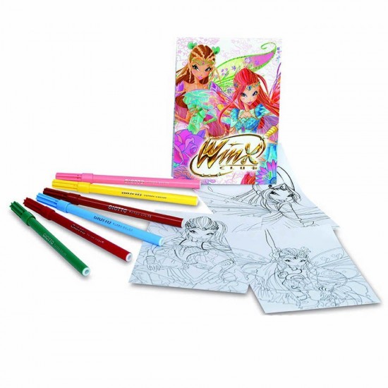 Auguri Preziosi Раница за детска градина с едно отделение Winx и флумастери 00427 Auguri Preziosi Раница за детска градина с едно отделение Winx и флумастери 00427
