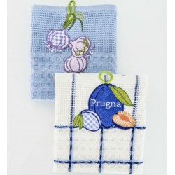 Кухненска хавлиена кърпа Вафел 45/70 - Слива/Лук 2 бр.