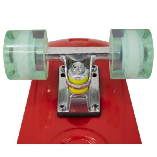 Скейтборд (пениборд) 67 см - Червен със зелени колела
