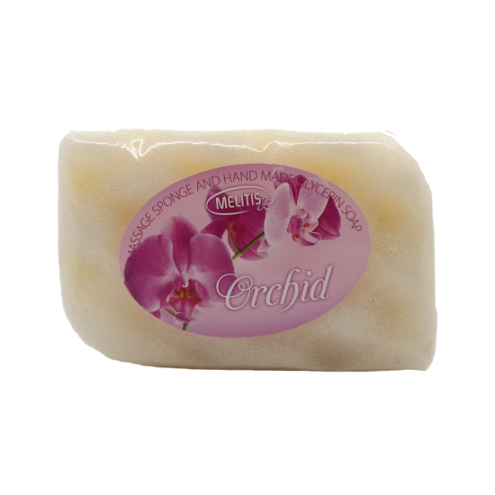 Масажна гъба с глицеринов сапун "Melitis Beauty Rose“ с аромат на орхидея 75 g