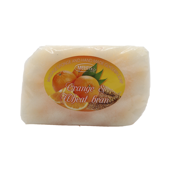 Масажна гъба с глицеринов сапун "Melitis Beauty Rose“ с аромат на портокал 75 g