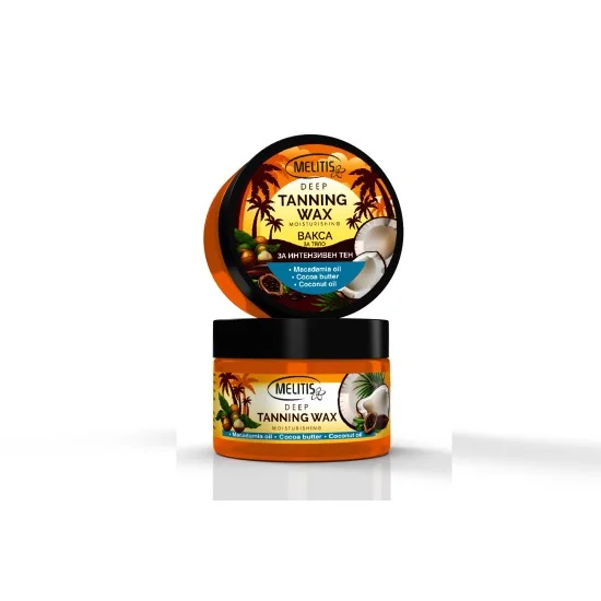 Вакса за тяло за интензивен тен "Melitis" с какаово и кокосово масло 250мл. Вакса за тяло за интензивен тен "Melitis" с какаово и кокосово масло 250мл.