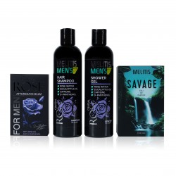 Промо мъжки комплект с шампоан, душ-гел, парфюм и афтършейв "Melitis Crystal Rose" Промо мъжки комплект с шампоан, душ-гел, парфюм и афтършейв "Melitis Crystal Rose"