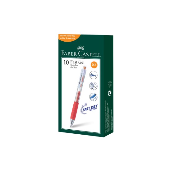 Faber-Castell Ролер Fast Gel, автоматичен, 0.7 mm, оранжев Faber-Castell Ролер Fast Gel, автоматичен, 0.7 mm, оранжев