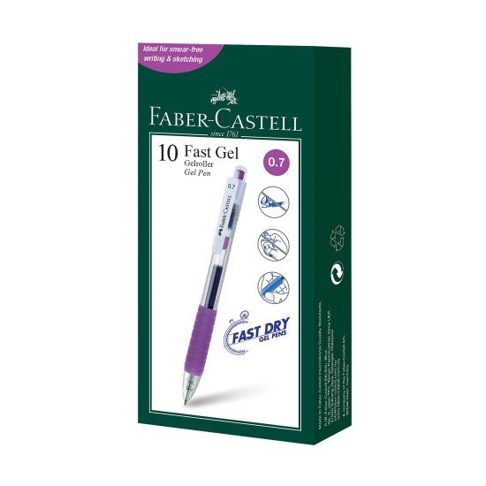 Faber-Castell Ролер Fast Gel, автоматичен, 0.7 mm, лилав Faber-Castell Ролер Fast Gel, автоматичен, 0.7 mm, лилав