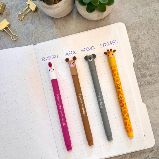 Eberhard Faber Гел ролер Giraffe, изтриваем, 0.7 mm, синьо мастило