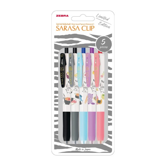 Zebra Гел ролер Sarasa Clip Kawaii, 0.7 mm, 5 броя, 4 цвята Zebra Гел ролер Sarasa Clip Kawaii, 0.7 mm, 5 броя, 4 цвята