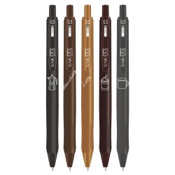 Zebra Гел ролер Sarasa Clip Coffee, 0.5 mm, 5 цвята Zebra Гел ролер Sarasa Clip Coffee, 0.5 mm, 5 цвята