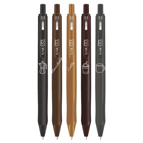 Zebra Гел ролер Sarasa Clip Coffee, 0.5 mm, 5 цвята