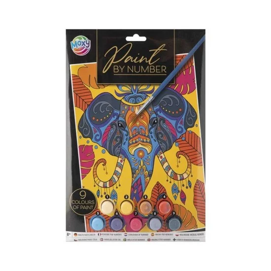 Moxy Рисуване по номера Слон, A4 Moxy Рисуване по номера Слон, A4
