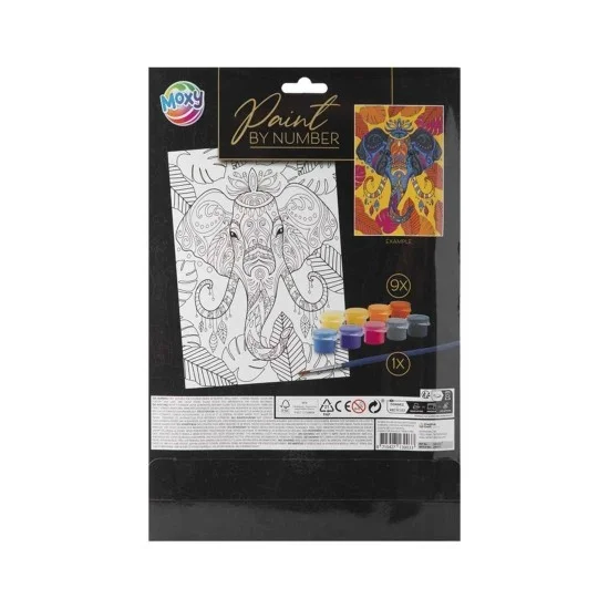 Moxy Рисуване по номера Слон, A4 Moxy Рисуване по номера Слон, A4