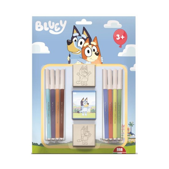 Multiprint Комплект Bluey, с 2 печата и 8 флумастера Multiprint Комплект Bluey, с 2 печата и 8 флумастера