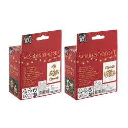 Craft ID Комплект мъниста за коледна украса, дървени, асорти, опаковка 48 Craft ID Комплект мъниста за коледна украса, дървени, асорти, опаковка 48