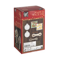 Craft ID Комплект за декорация - коледна топка с макраме и конфети, 2 броя Craft ID Комплект за декорация - коледна топка с макраме и конфети, 2 броя