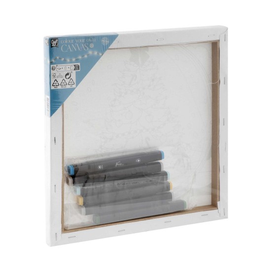 Craft ID Платно за оцветяване, с мотиви на преспапие, 30 х 30 cm, с 6 маркера Craft ID Платно за оцветяване, с мотиви на преспапие, 30 х 30 cm, с 6 маркера