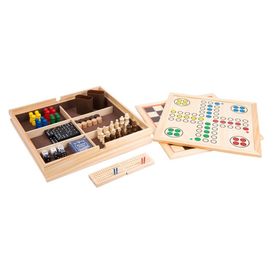 Small Foot Колекция игри 9 в 1, в дървена кутия Small Foot Колекция игри 9 в 1, в дървена кутия