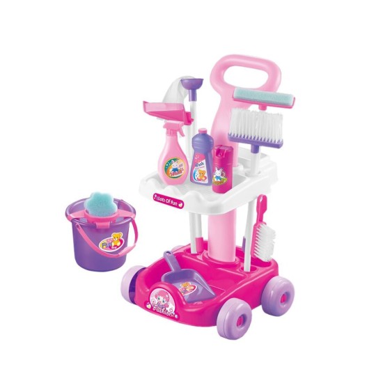 Nowa Szkola Количка, камериерска, с принадлежности, детска 27 х 30 х 52 cm Nowa Szkola Количка, камериерска, с принадлежности, детска 27 х 30 х 52 cm