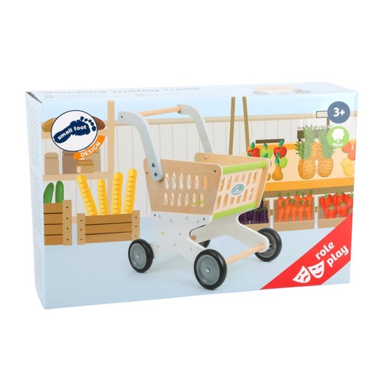 Small Foot Количка за пазаруване, детска, дървена, 41 х 29 х 48 cm Small Foot Количка за пазаруване, детска, дървена, 41 х 29 х 48 cm