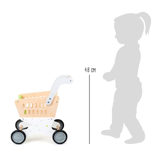 Small Foot Количка за пазаруване, детска, дървена, 41 х 29 х 48 cm Small Foot Количка за пазаруване, детска, дървена, 41 х 29 х 48 cm