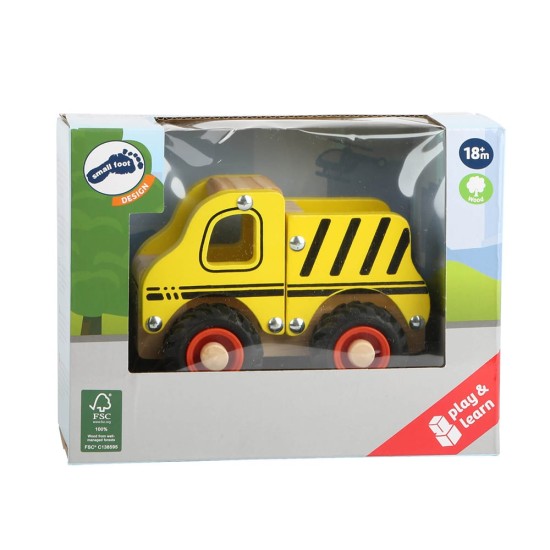 Small Foot Камион, дървен, жълт, 13 х 7 х 10 cm Small Foot Камион, дървен, жълт, 13 х 7 х 10 cm