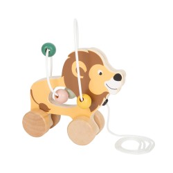 Small Foot Лъвче, дървена играчка за дърпане със спирала, сафари Small Foot Лъвче, дървена играчка за дърпане със спирала, сафари