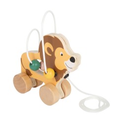 Small Foot Лъвче, дървена играчка за дърпане със спирала, сафари Small Foot Лъвче, дървена играчка за дърпане със спирала, сафари