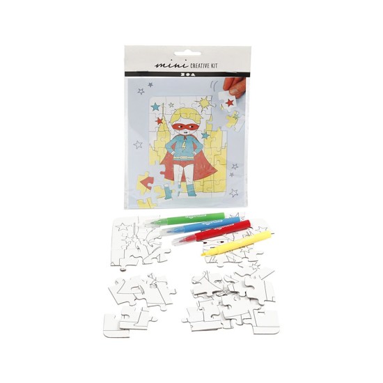 Creativ Company Пъзел Супергерои, за оцветяване, с 4 броя маркери Creativ Company Пъзел Супергерои, за оцветяване, с 4 броя маркери