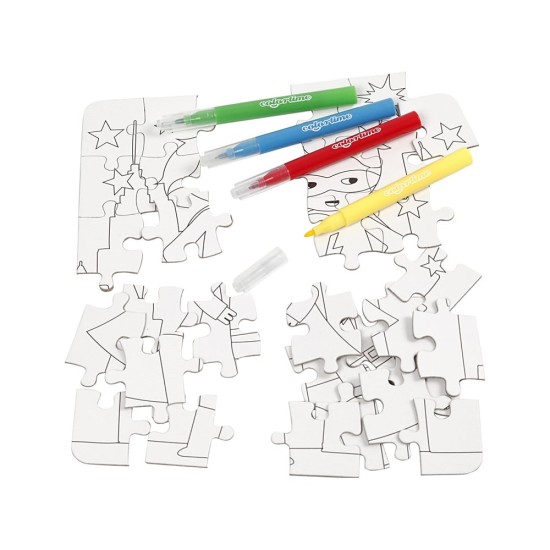 Creativ Company Пъзел Супергерои, за оцветяване, с 4 броя маркери Creativ Company Пъзел Супергерои, за оцветяване, с 4 броя маркери