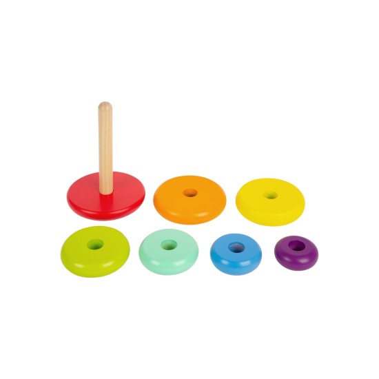 Small Foot Кула за нанизване, дървена, 8 части Small Foot Кула за нанизване, дървена, 8 части