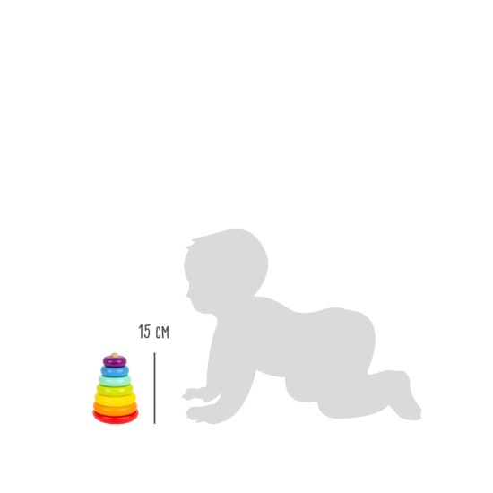 Small Foot Кула за нанизване, дървена, 8 части Small Foot Кула за нанизване, дървена, 8 части