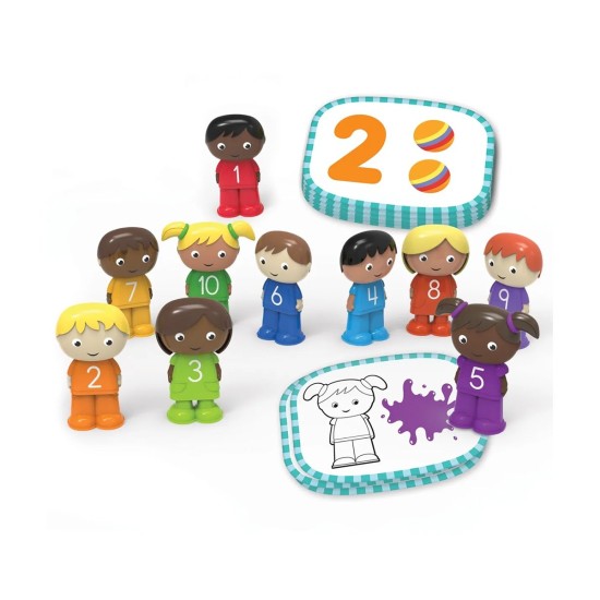 Learning Resources Комплект с карти и фигурки на деца, с числата от 1 до 10, за броене Learning Resources Комплект с карти и фигурки на деца, с числата от 1 до 10, за броене
