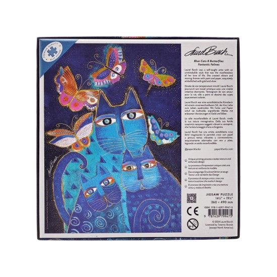 Paperblanks Пъзел Blue Cats and Butterflies, 500 части Paperblanks Пъзел Blue Cats and Butterflies, 500 части