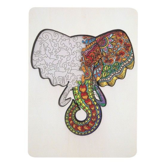 Moxy Пъзел Слон, уникални форми, дървен, 132 части Moxy Пъзел Слон, уникални форми, дървен, 132 части
