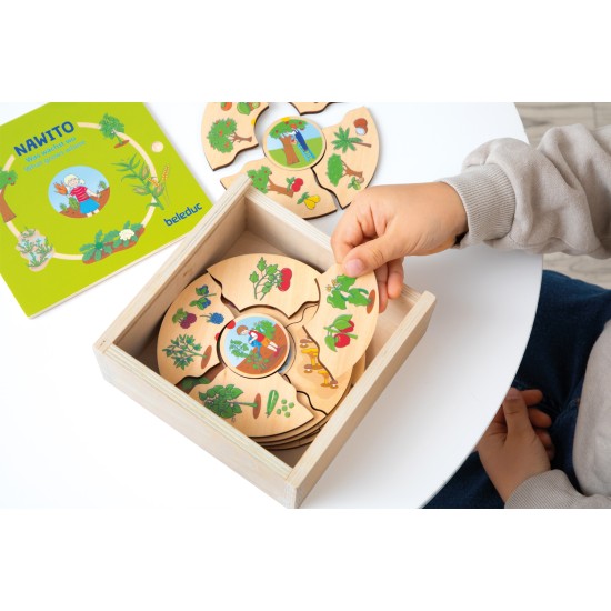 Beleduc Пъзел Кое къде расте, дървен